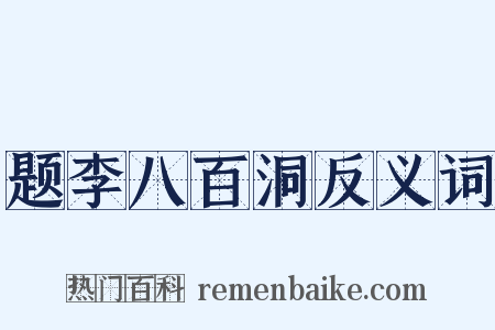 题李八百洞反义词是什么意思的图片